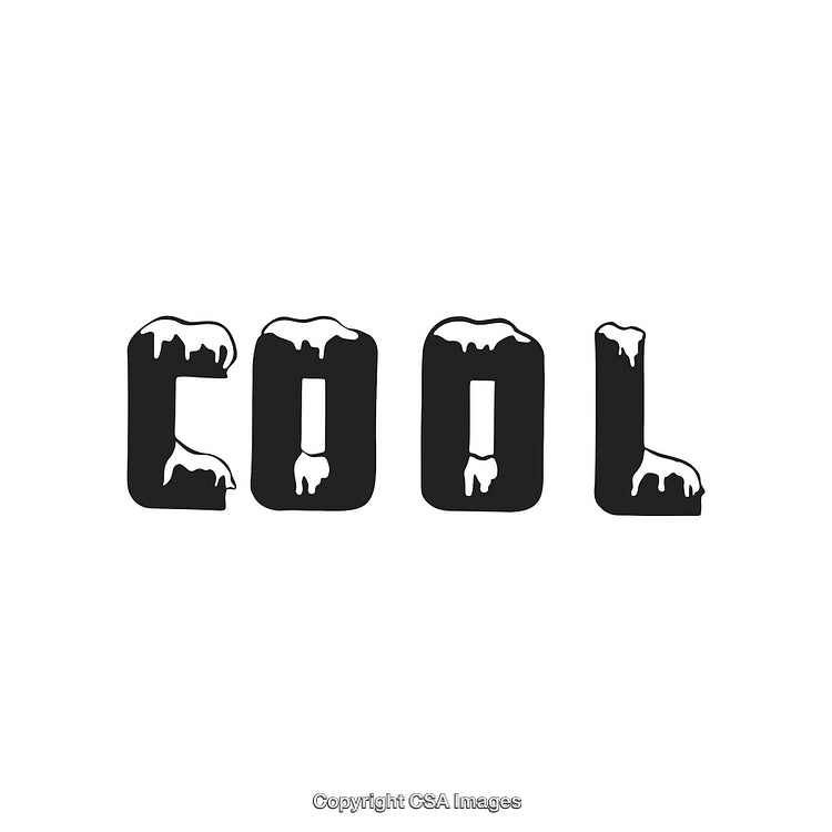 Text Art Embodying the Word Cool in a Melting Ice Effect