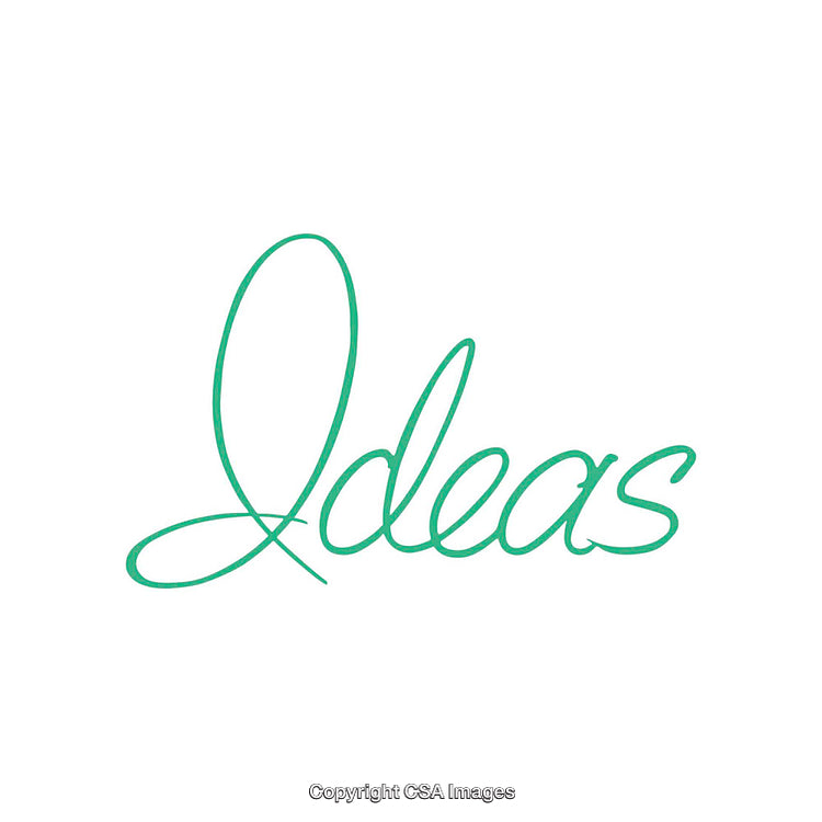 Elegant Handwritten Word Design Depicting Creativity and Ideas in Green Script