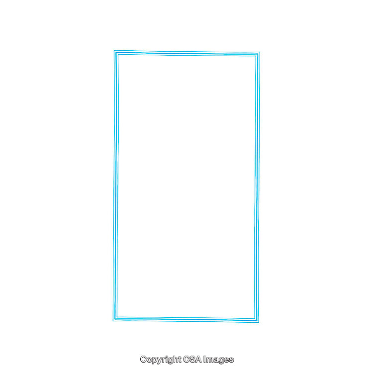 Minimalistic Blue Lined Frame Design on White Background for Decoration