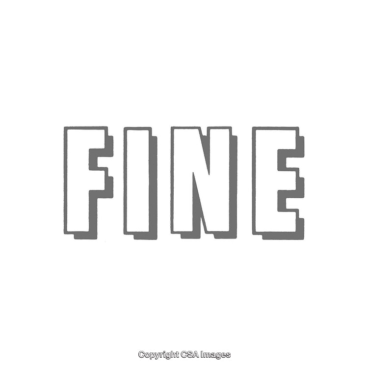 Monochrome Text Graphic Featuring the Word 'Fine' in Bold Typeface