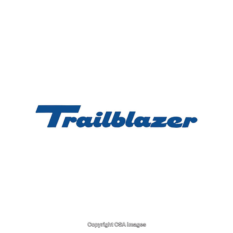Trailblazer Text Design in Bold Blue Font on a White Background
