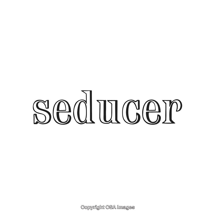 Black Text Design Featuring Minimalist Word Art Spelling 'Seducer'