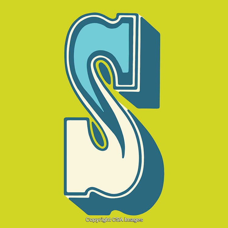 Bold Stylized Letter S Graphic on Bright Lime Green Background