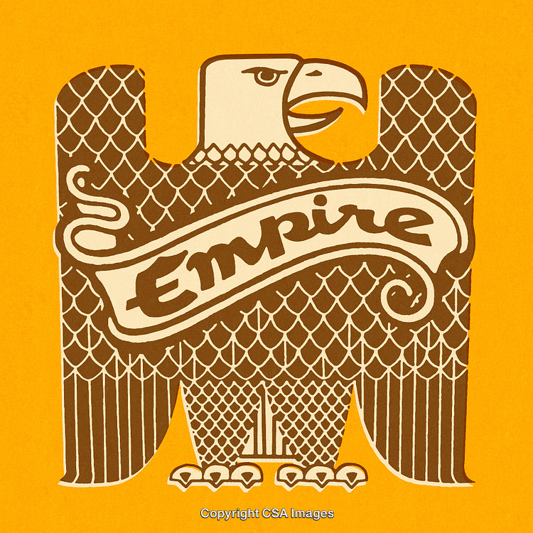 Retro Styled Illustration of an Eagle With Text Banner on Orange Background