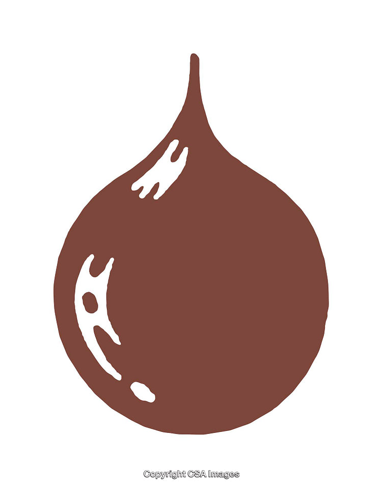 Minimalistic Illustration of a Chocolate Drop-Shaped Icon on White Background