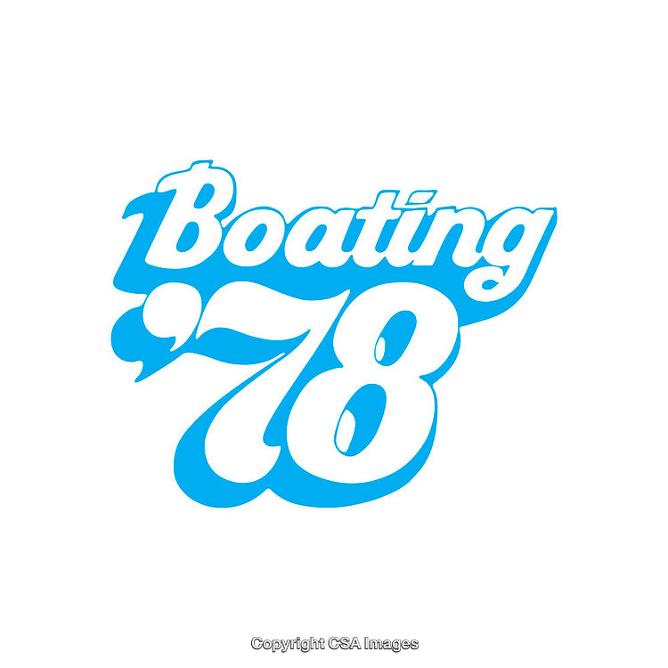 Bright Blue Nautical Design Featuring Text Boating '78