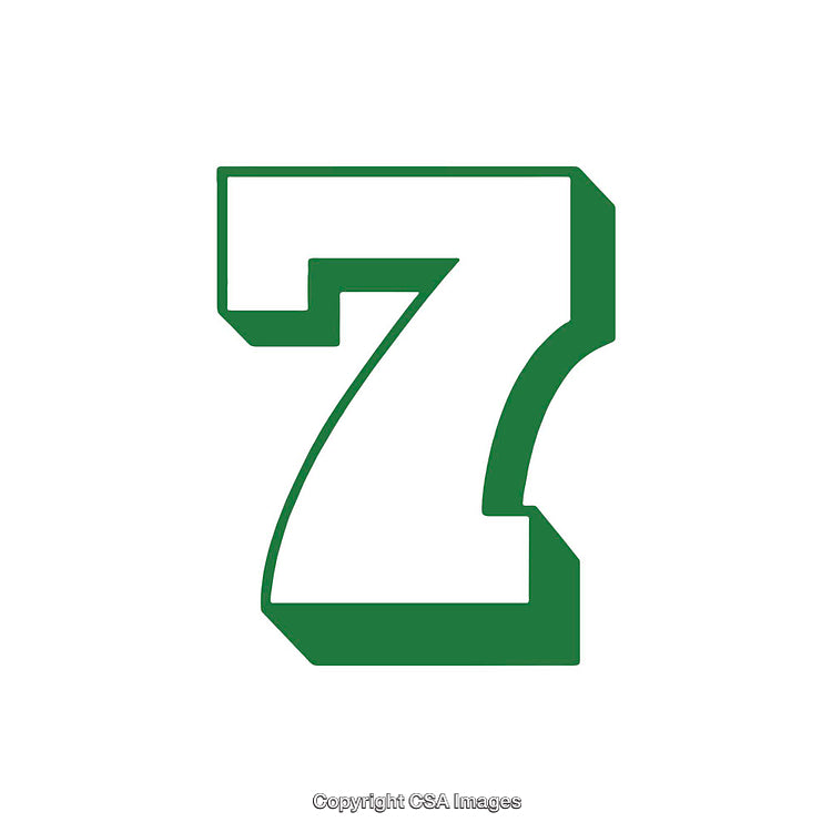 Green 3D Styled Number Seven Design on White Background