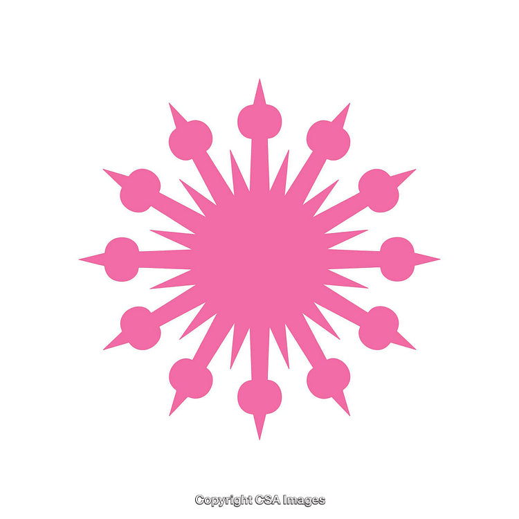 Pink Circular Abstract Shape with Spiky and Rounded Details