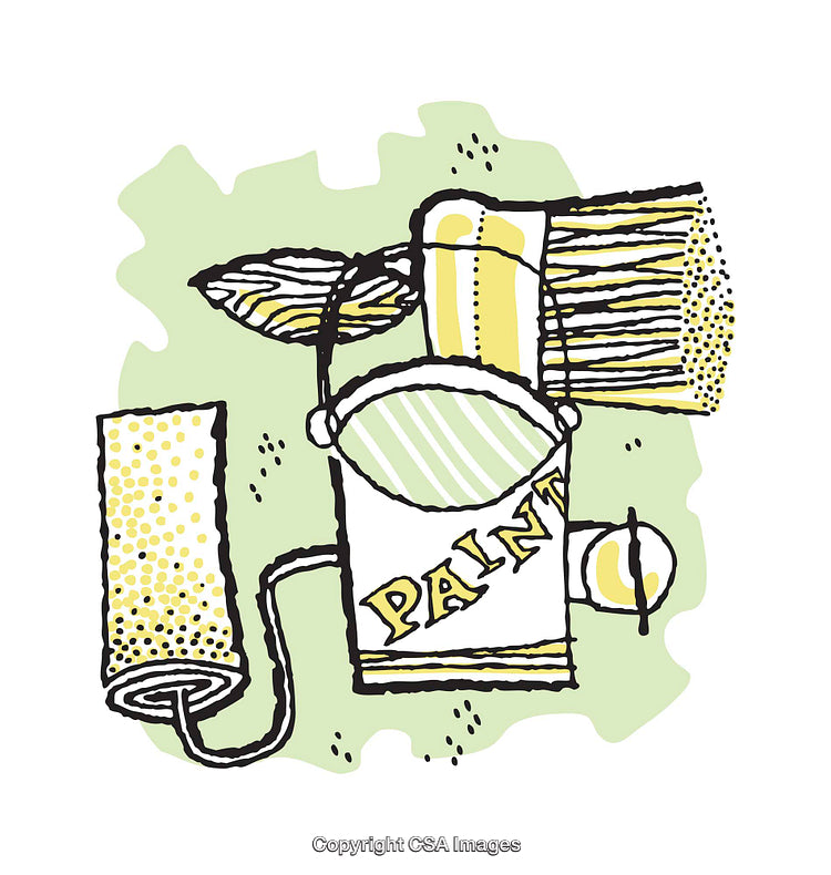 Colorful Illustration of Painting Tools with a Decorative Art Style