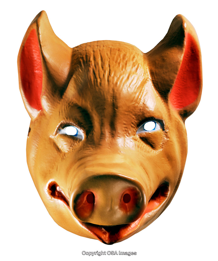 Realistic Pig Mask Conveys Unique Expressions and Intriguing Details on White Background