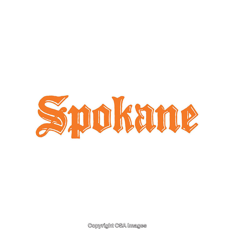 Bold Single-Color Design Featuring the Word Spokane in Orange