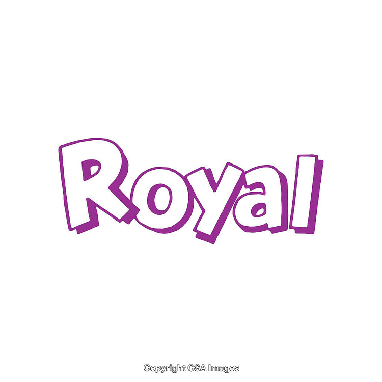 Playful Purple Royal Themed Text Illustration on a White Background