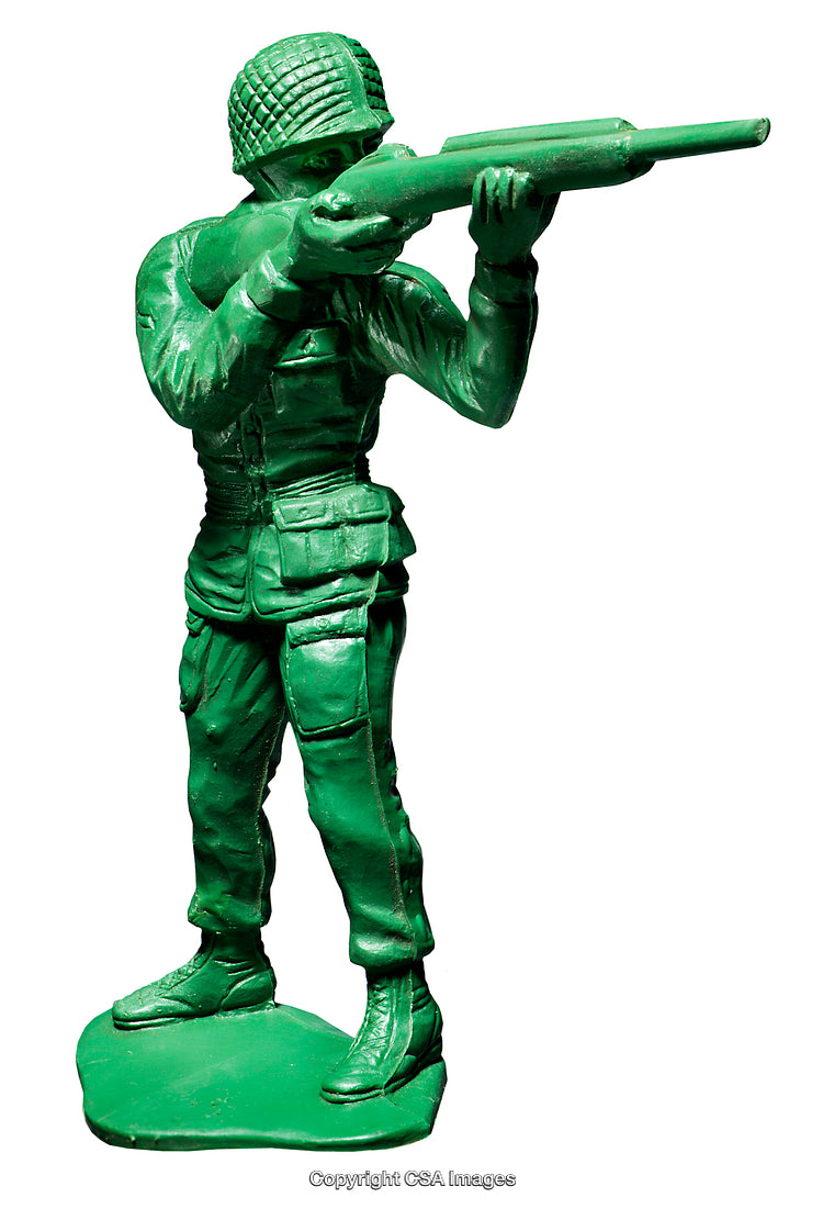 Green Plastic Toy Soldier In A Shooting Pose