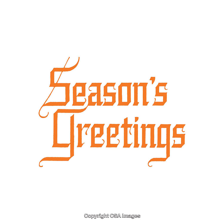 Elegant Orange Season's Greetings Typography Art on White Background