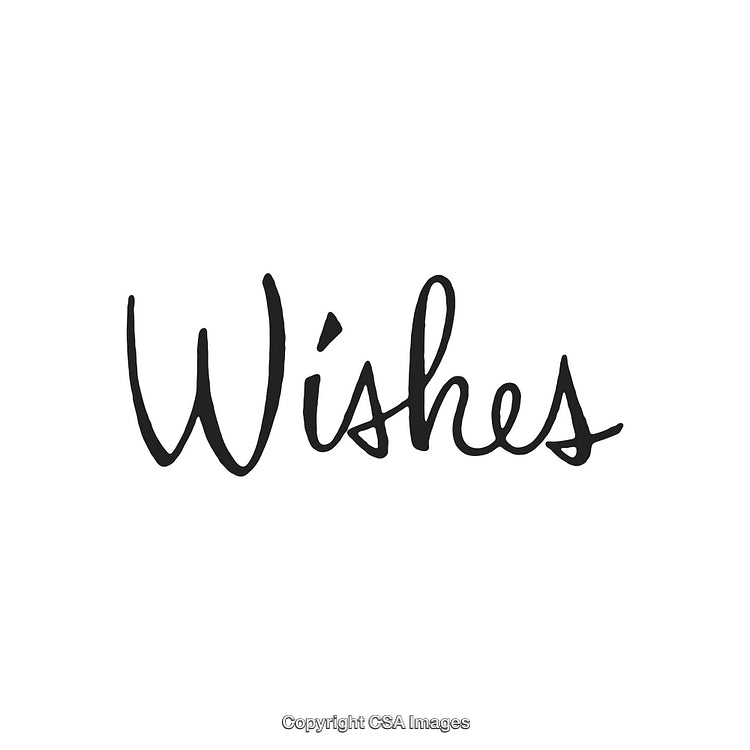 Elegant Handwritten Script Featuring the Word Wishes on a White Background
