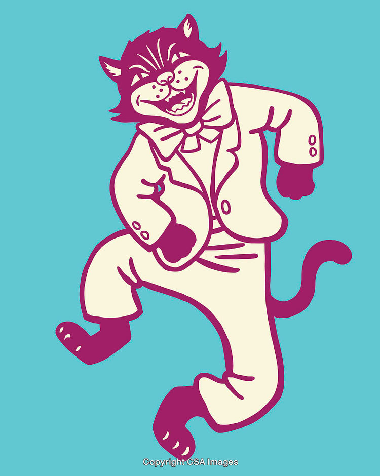 Charming Cat Dressed in Elegant Suit Illustrative Artwork with Fun Vibe