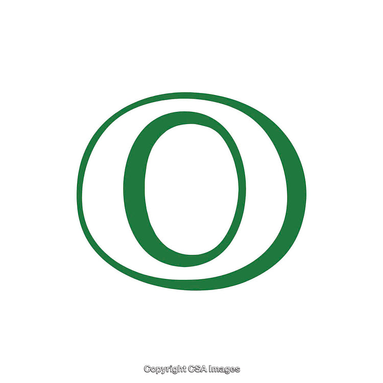 Green Letter O Emblem on White Background for Typography Design