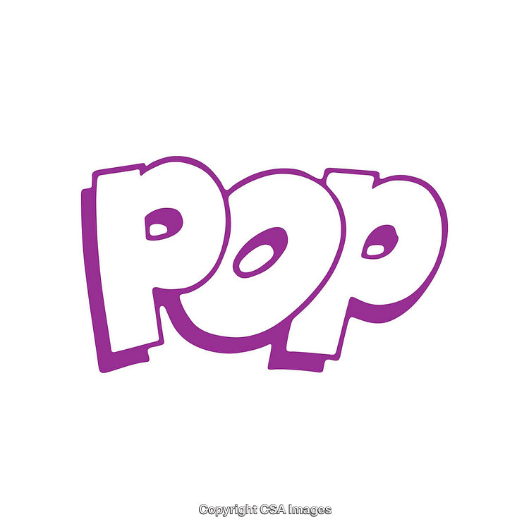 Purple Bubble Text Design Featuring the Word 'Pop' in Bold Style