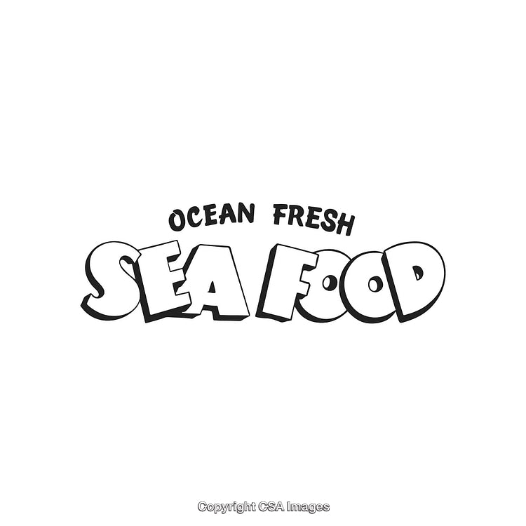 Ocean Fresh Seafood Logo in Bold Cartoon Style Typography