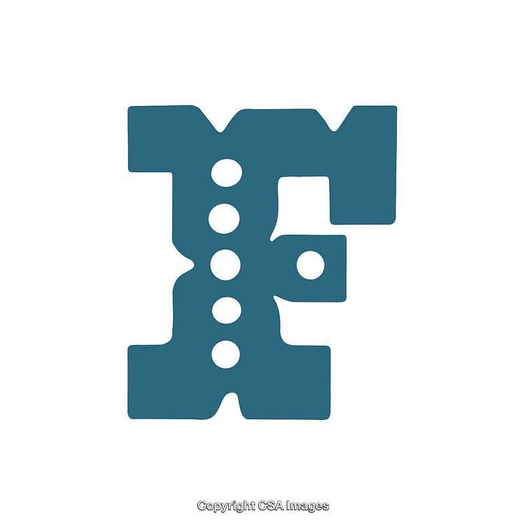 Blue Graphic Illustration of the Letter E with Unique Artistic Design