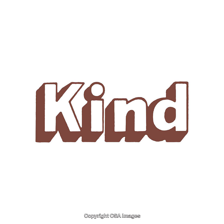 Kind Text Illustration with Bold Brown Lettering and Clean Minimal Design