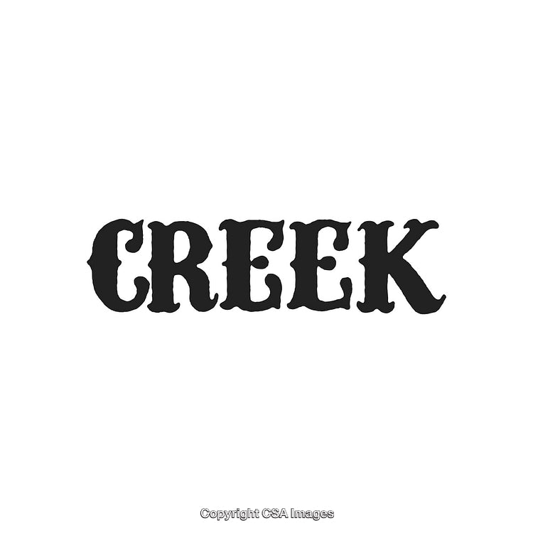 Vintage Typography of the Word Creek with Ornate Design