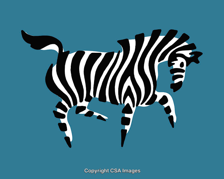 Modern Zebra Line Art Illustration with Stylistic Black and White Design