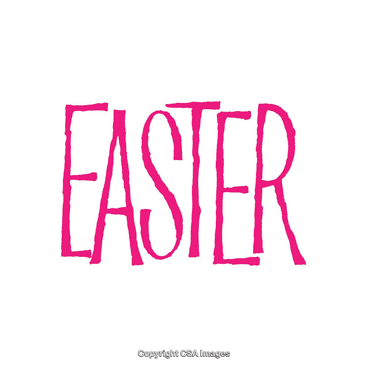 Bold Pink Easter Word Art on White Background with Simple Typography