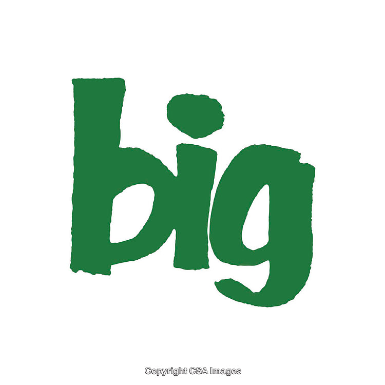 Creative Green Painted Text Design with the Word Big on White Background