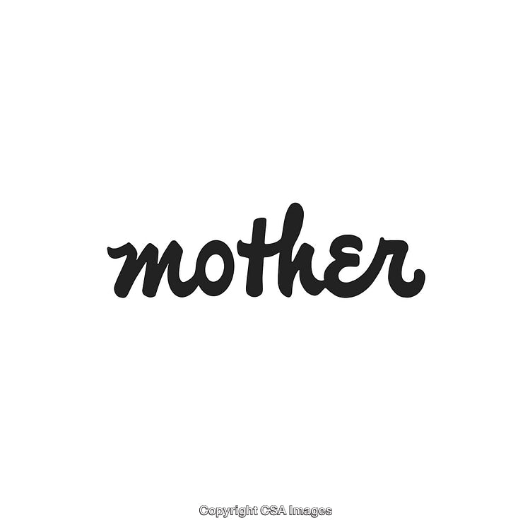 Elegant Handwritten Mother Text Logo on White Background