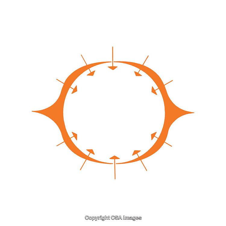 Abstract Circular Orange Arrow Design With Geometric Symmetry