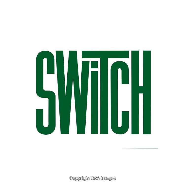 Stylized Green Text Logo Design Highlighting the Word Switch