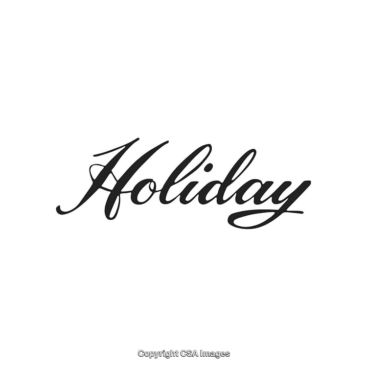 Elegant Calligraphy of the Word Holiday on a Clean White Background