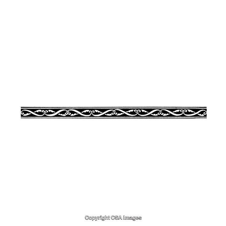 Elegant Black And White Decorative Border Design With Floral Motif
