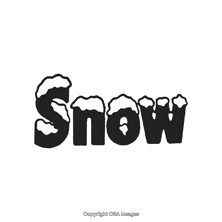 Snow-Covered Text Illustration Depicting Winter and Seasonal Theme