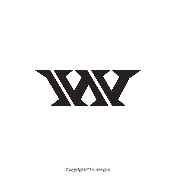 Modern Black Letter W Logo on White Background