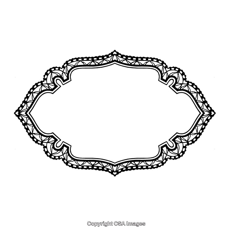 Intricate Decorative Black and White Border Design with Detailed Pattern
