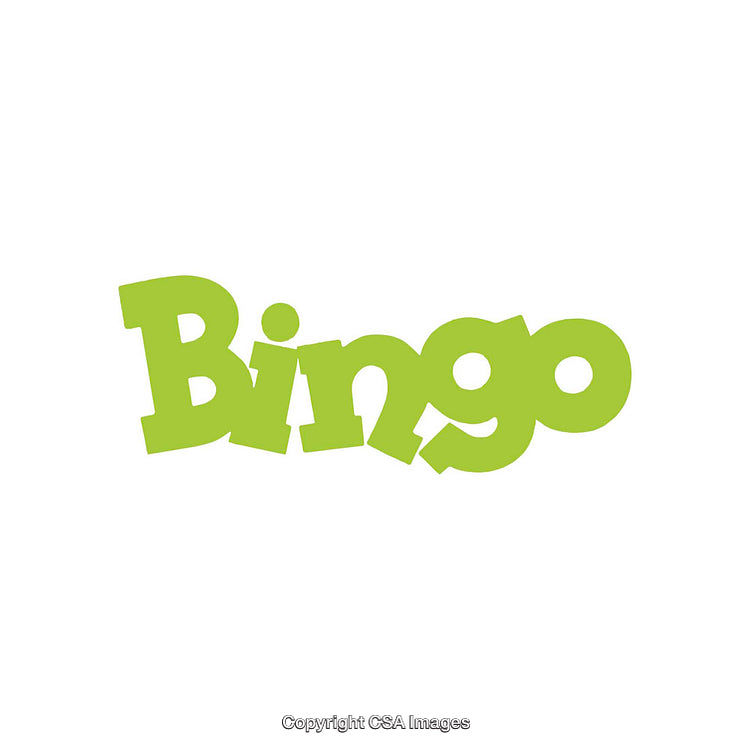 Bright Green Bingo Word Art Displayed on White Background