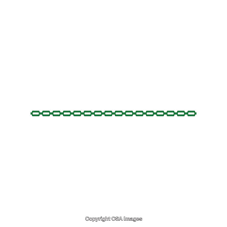 Green Decorative Chain Link Pattern on White Background