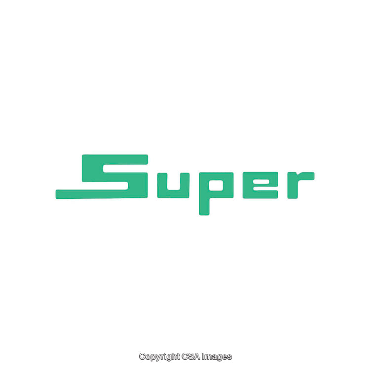 Minimalist Green Super Text Design on White Background