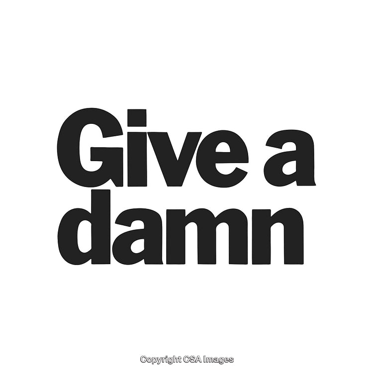 Motivational Typography Poster Featuring 'Give a Damn' Text in Bold Font