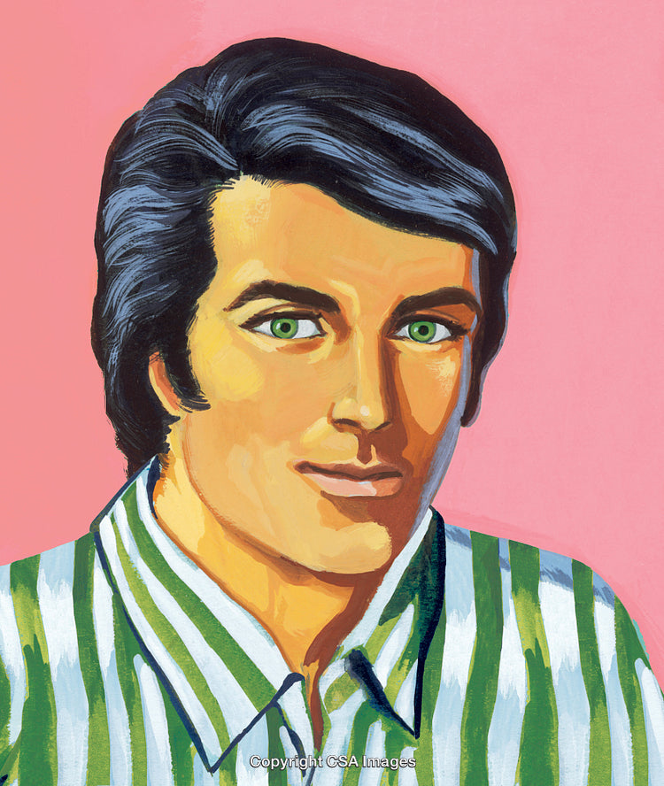 Charming Portrait of a Man in Vibrant Artistic Style with Warm Colors