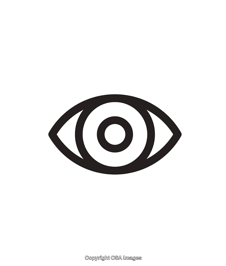 Black and White Eye Symbol Icon for Graphic Design and Visual Use