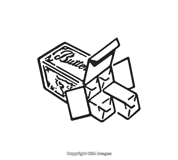Black and White Line Art of Butter Icon Illustration