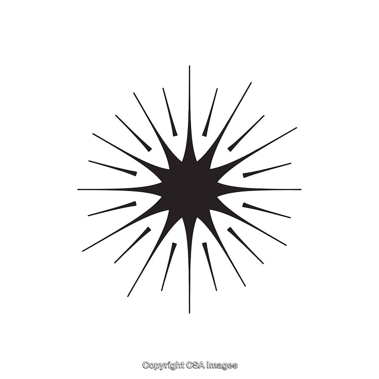 Black and White Radial Starburst Design with Sharp Edge Detail