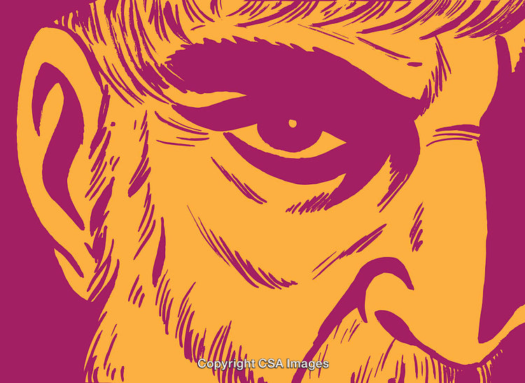 Colorful Artistic Portrait Illustration with Bold Lines and Expressive Features