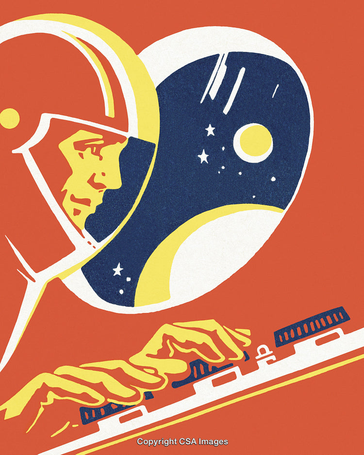 Astronaut Working at a Control Panel