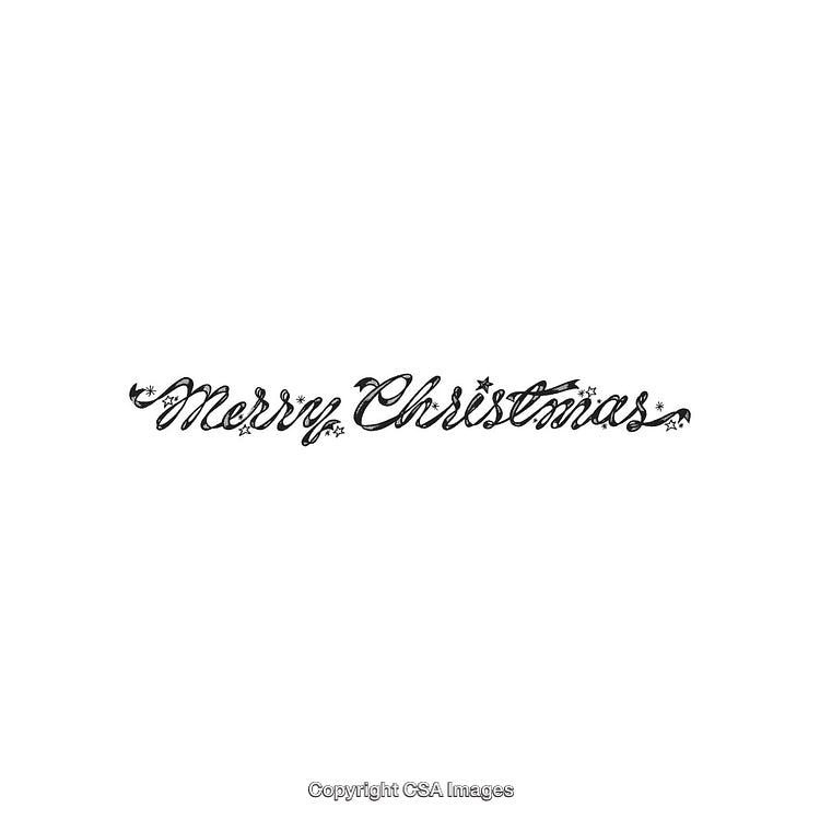 Festive Merry Christmas Typography with Decorative Stars and Handwritten Style