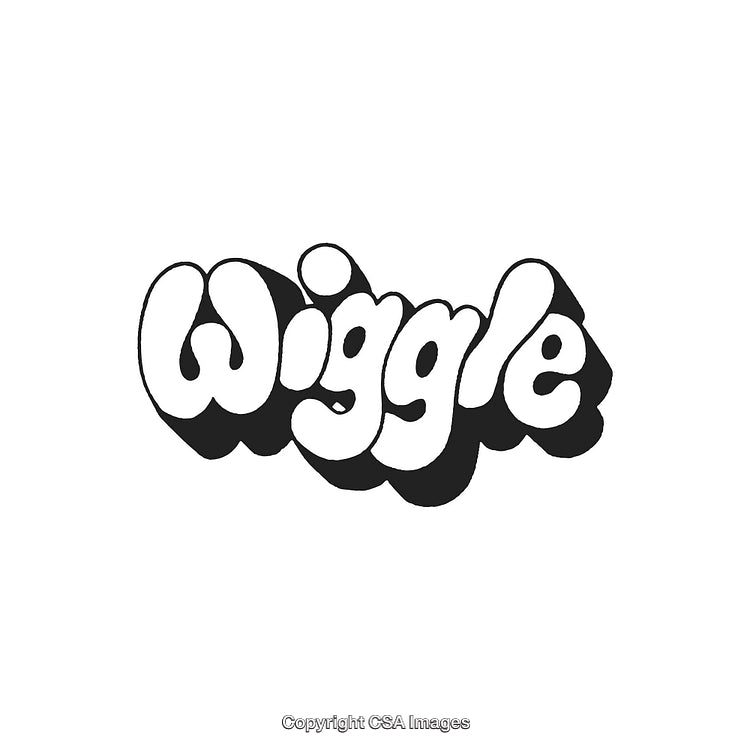 Playful Retro Text Design Featuring Bold 3D Black and White Lettering