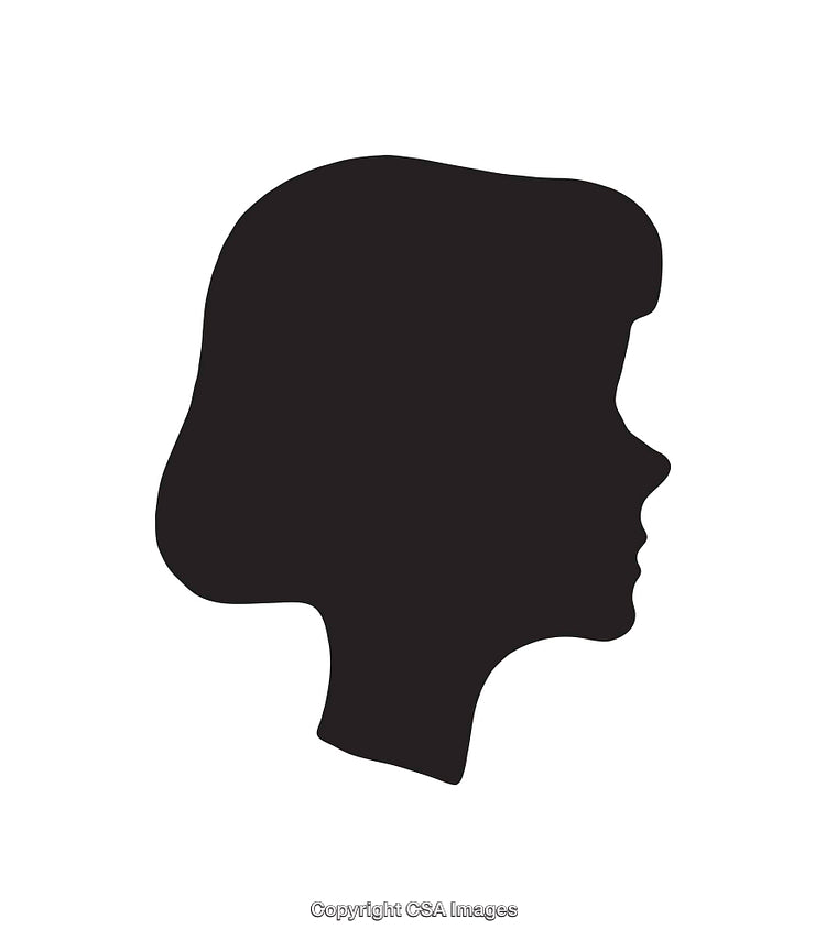 Silhouette Profile of a Woman in Minimalist Black and White Design